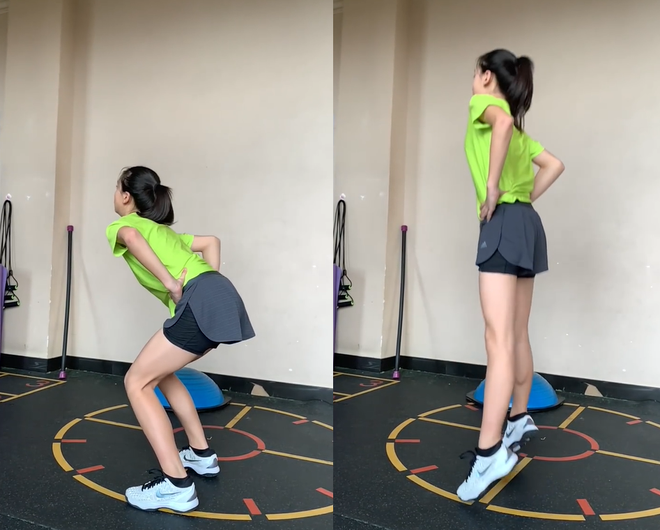 田亮指导女儿跳高，12岁森碟身高赶超爸爸，腿部肌肉线条抢眼