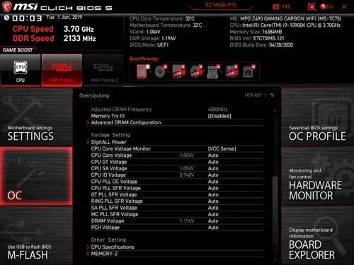 微星MPG Z490 GAMING CARBON WIFI主板评测