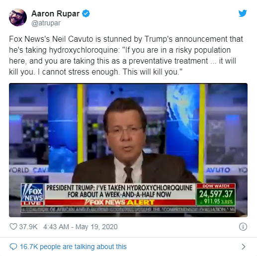 特朗普吃羟氯喹被佩洛西嘲讽：他年纪大又病态