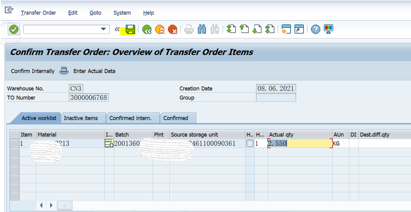 SAP WM 能否使用LT12去確認一個需要2-step法確認的TO單？