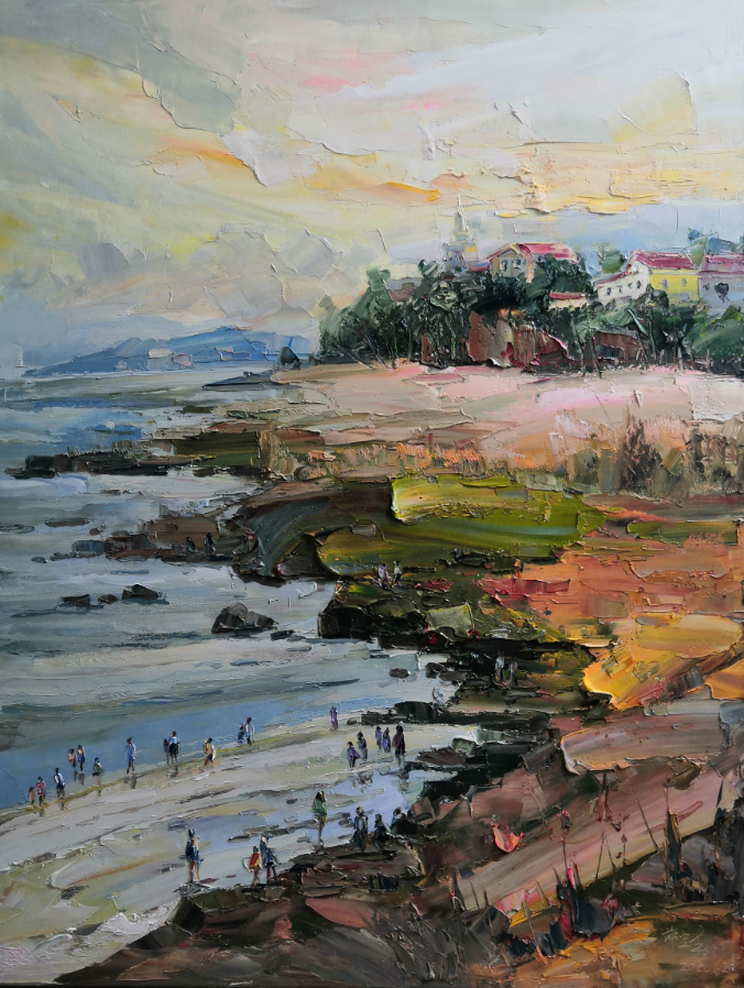 在潮起潮落间,探寻海边浪漫——观薛宝春的海景油画