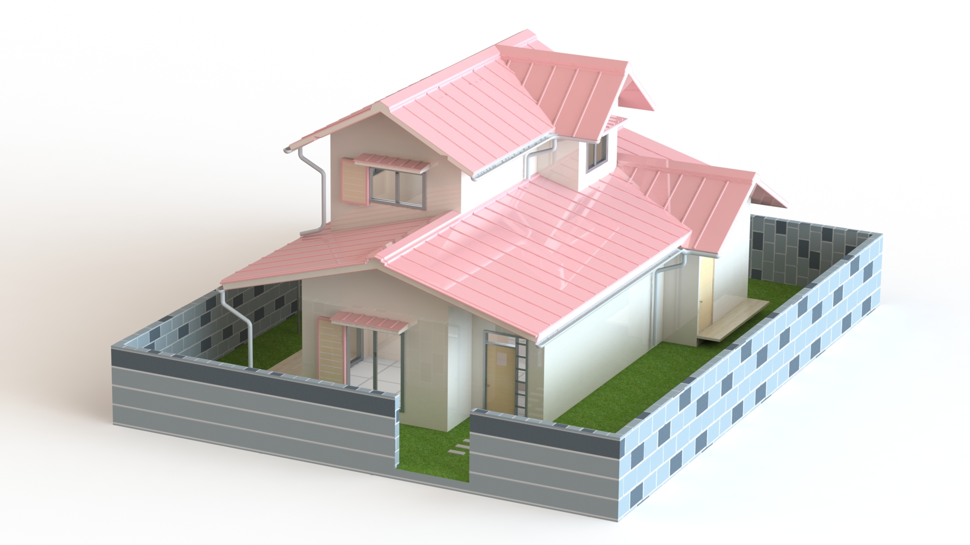 nobita双层别墅模型3D图纸 Solidworks设计