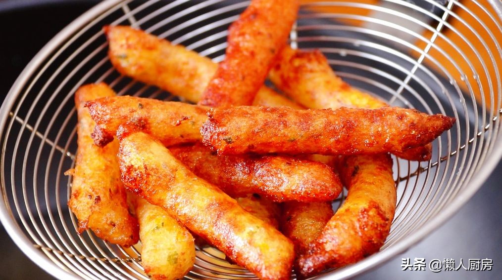 土豆不切条，捣成土豆泥，教你薯条的新做法，香酥可口更好吃