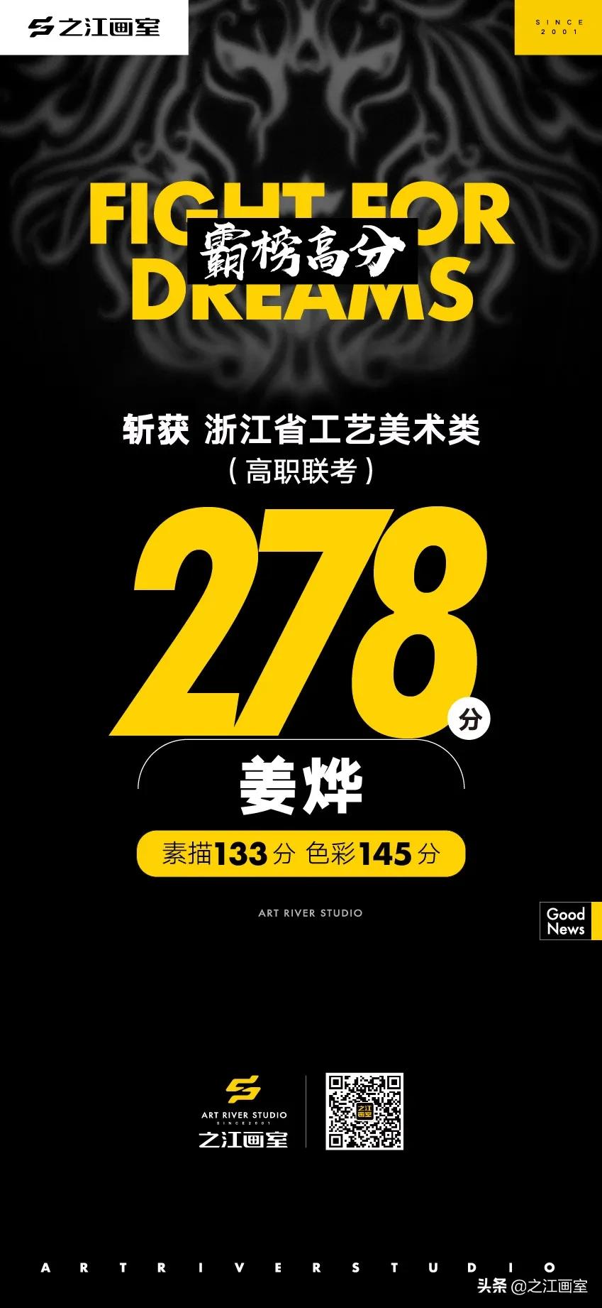 「历史突破」之江高职280以上20人，270以上68人