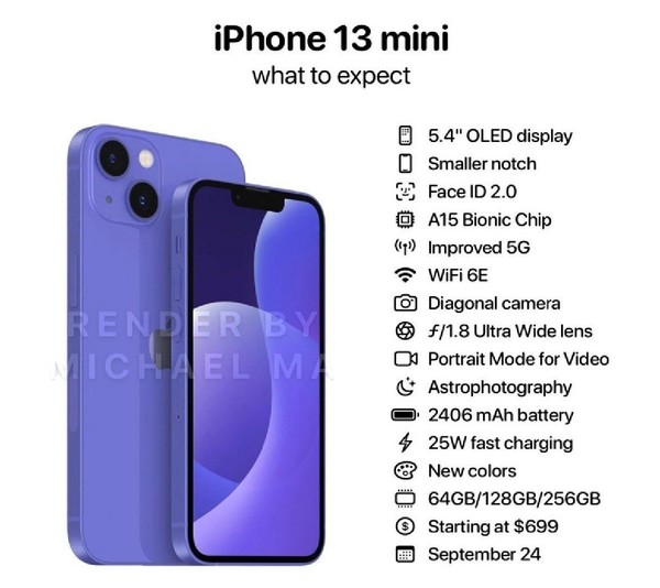 新配色好看！iPhone 13全系配置曝光：妹子们该高兴了