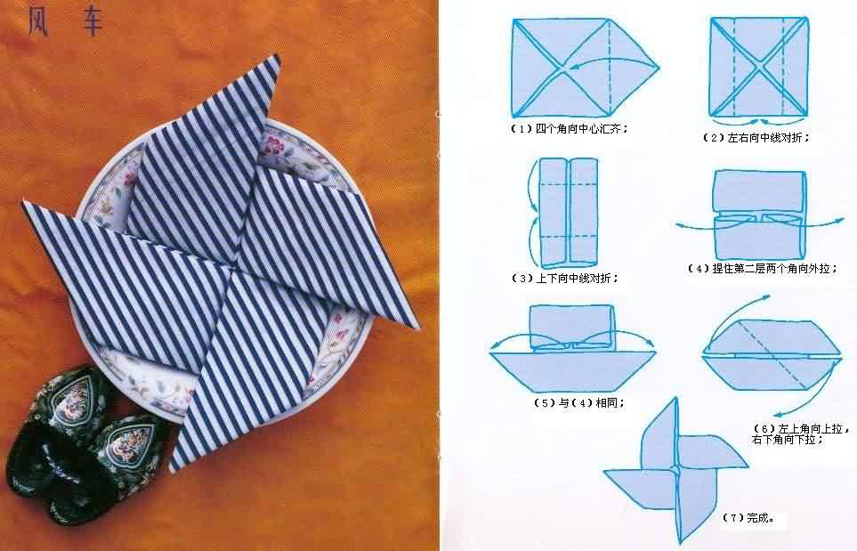 餐巾盘花的10种简单叠法,学几招,你也可以在家吃浪漫西餐!-宝商在线