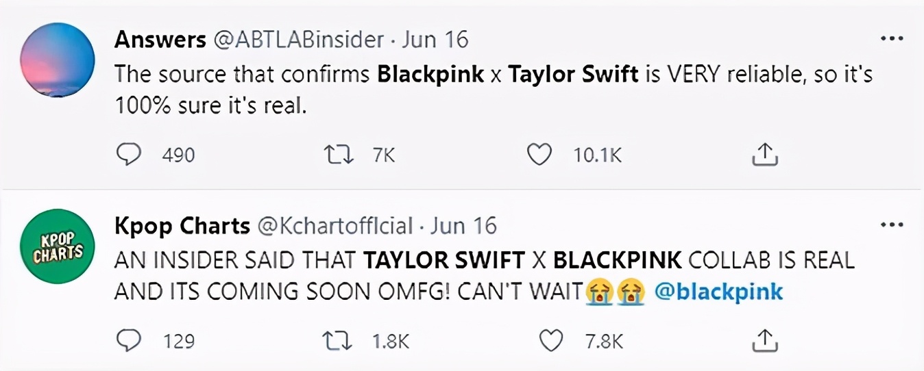 Taylor Swift将和BLACKPINK合作?；李秀满生日爱豆留下的真心话是?