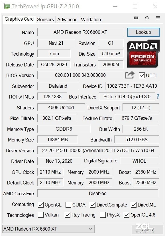 迪兰RX 6800 XT X战神评测：披袍擐甲 战神归来