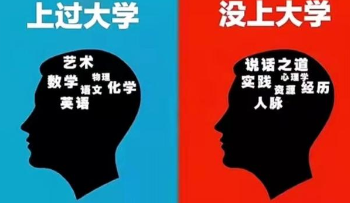 “上大学”和“没上大学”的区别，5张对比图很真实，差距明显