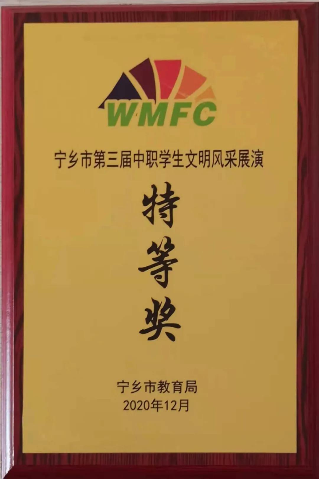 我校荣获宁乡市第三届中职生文明风采特等奖、优秀组织奖