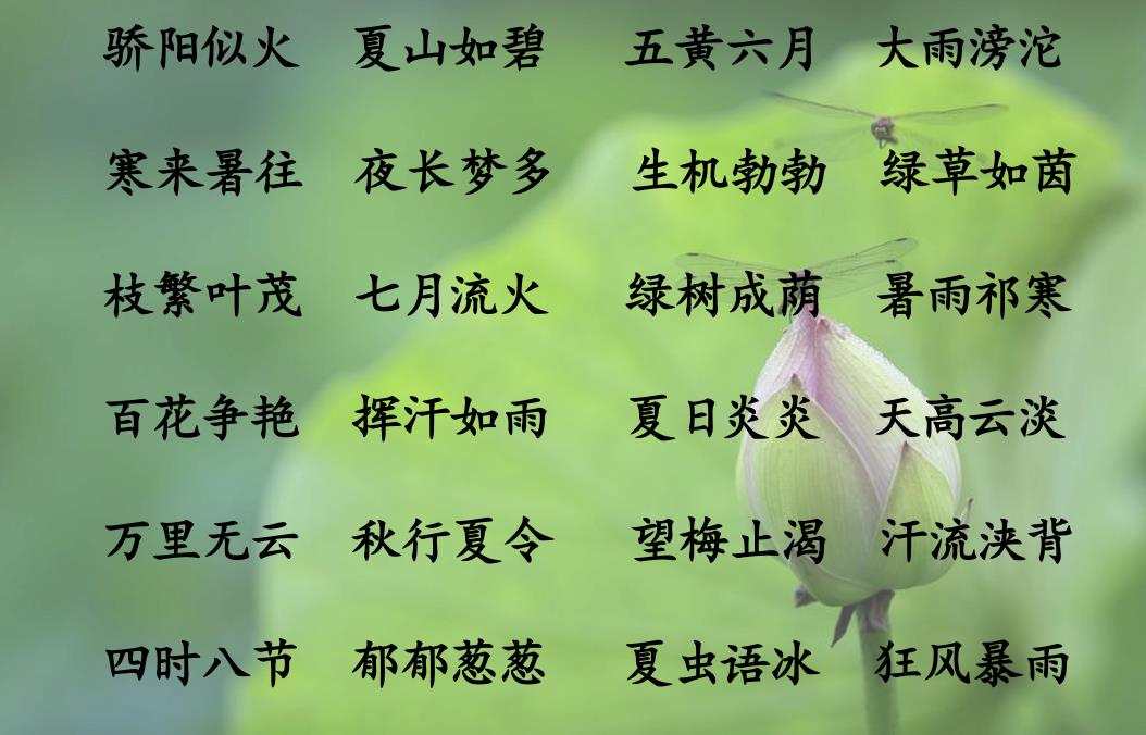 描写春夏秋冬四季的成语和诗句-第2张图片-非凡网