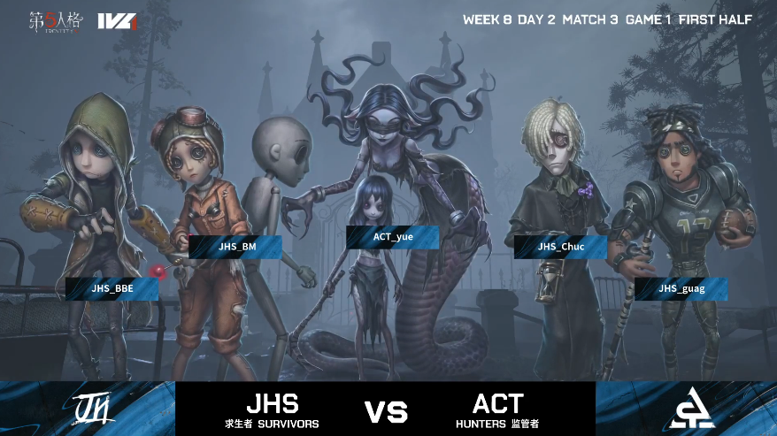 第五人格2021IVL夏季赛常规赛JHS vs ACT第一局