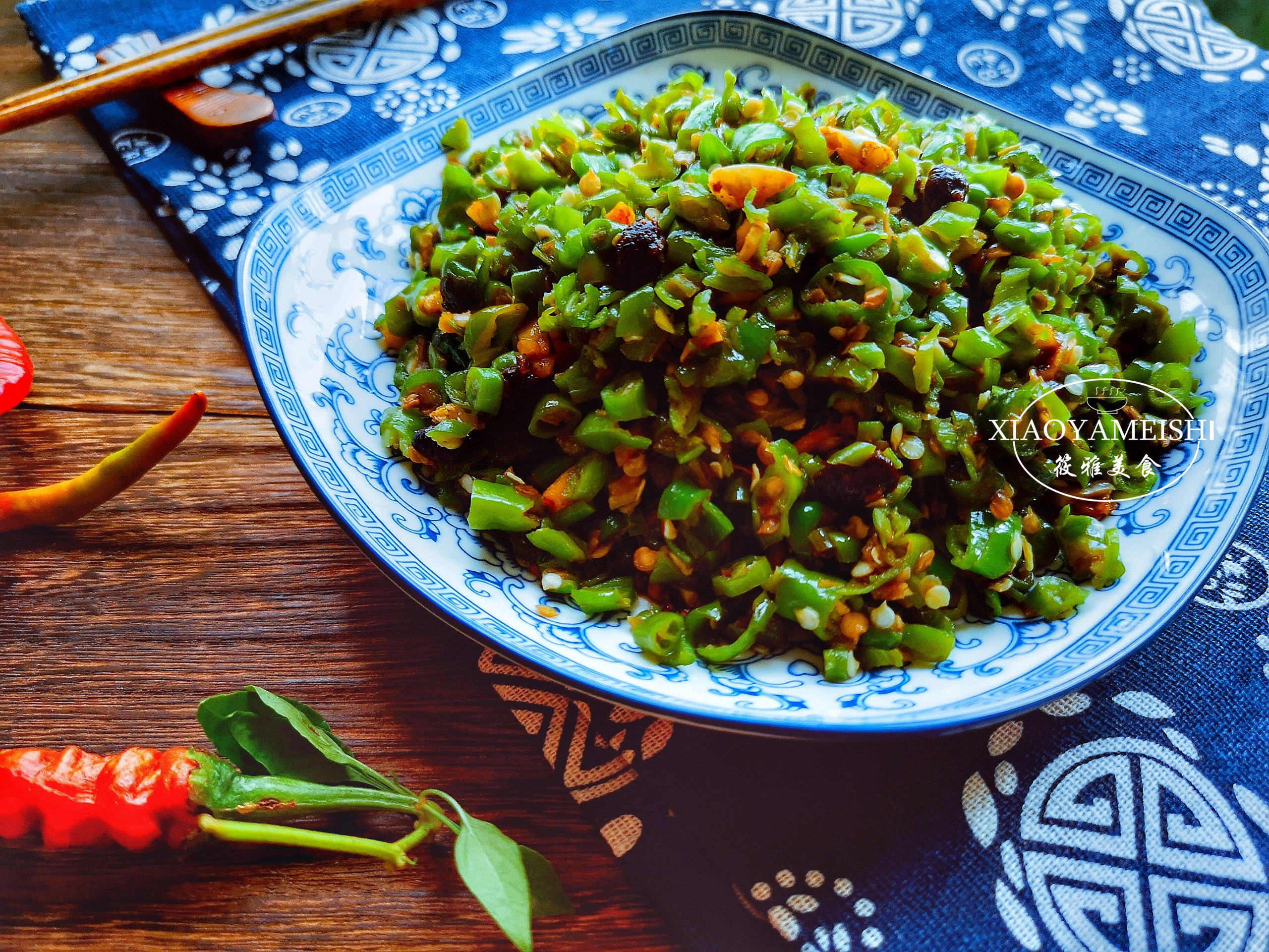The chilli peppers are simple, crispy, spicy and unique. Even the picky girls love it.