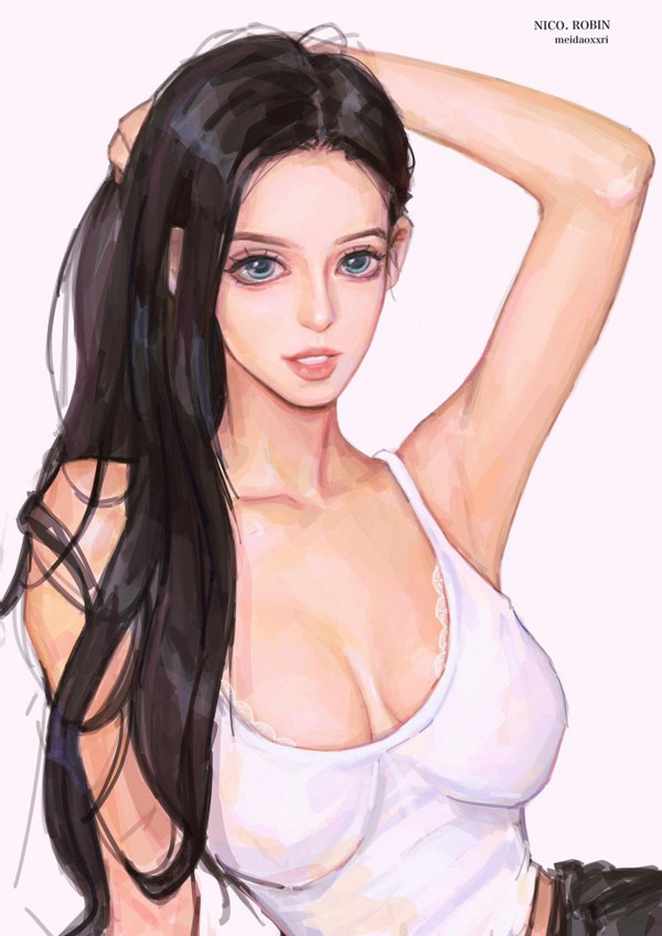 海賊王角色壁紙分享，長發羅賓充滿知性美，娜美展現冷豔魅力