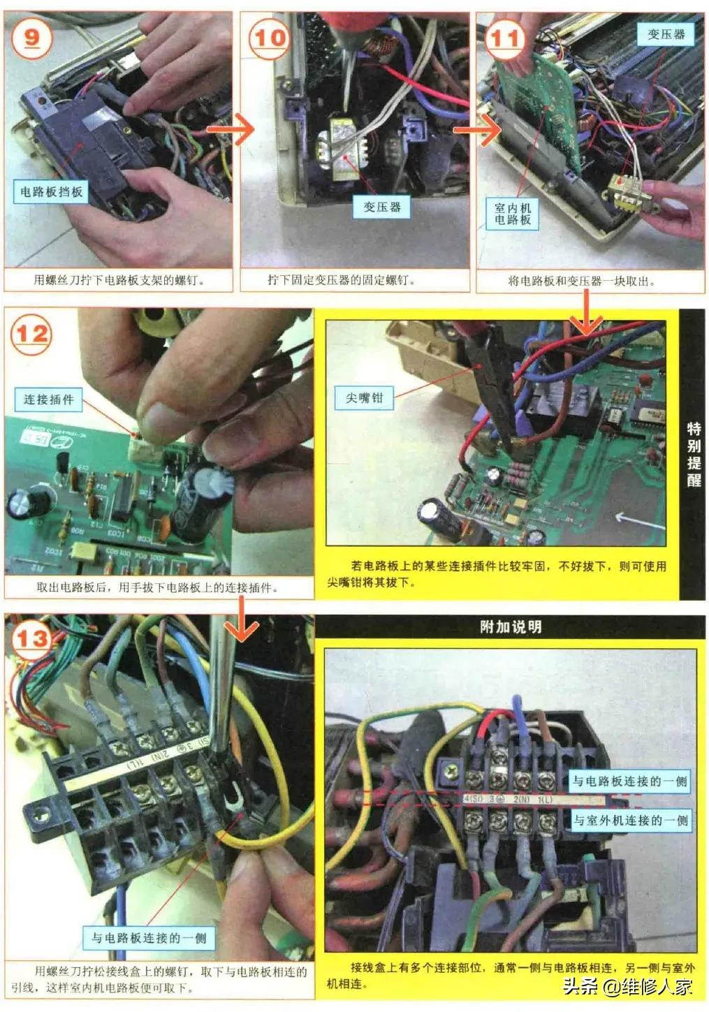 挂式空调室内机的内部组成及拆卸方法图解