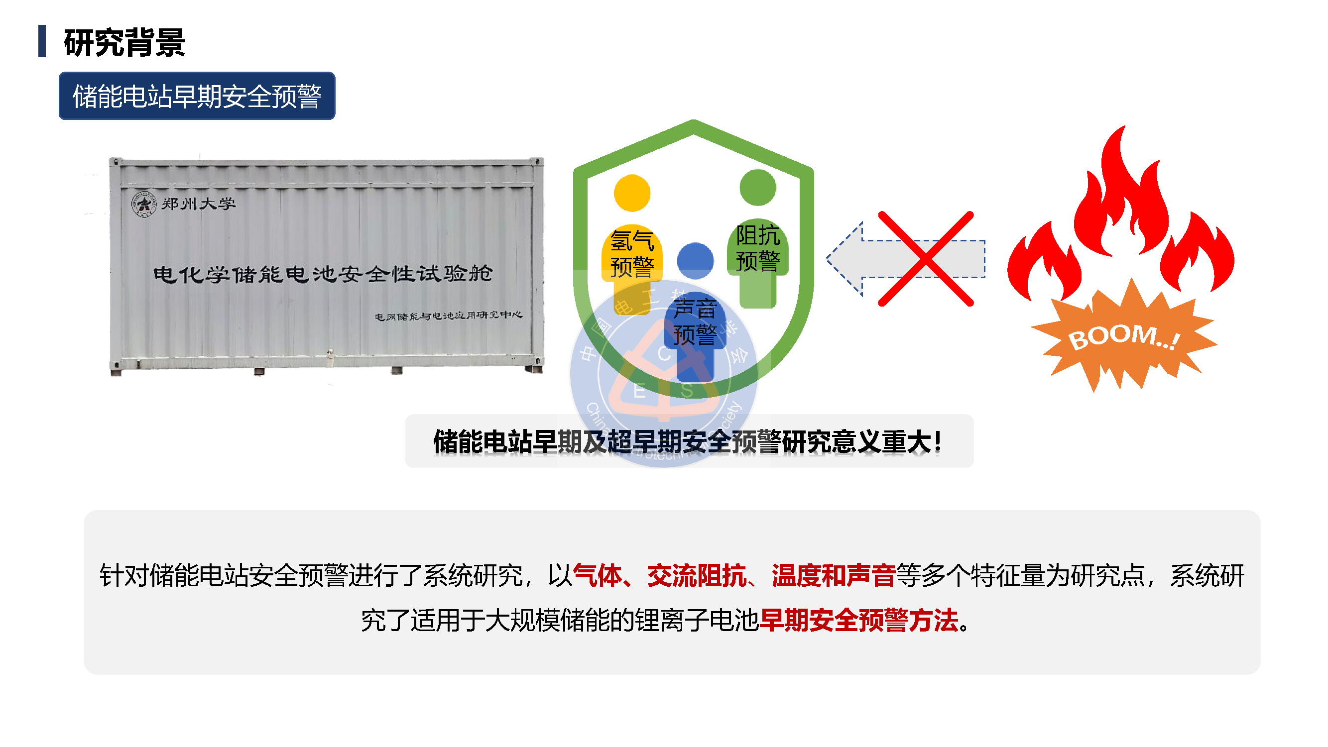 鄭州大學金陽教授學術報告：鋰電池儲能電站的早期安全預警技術