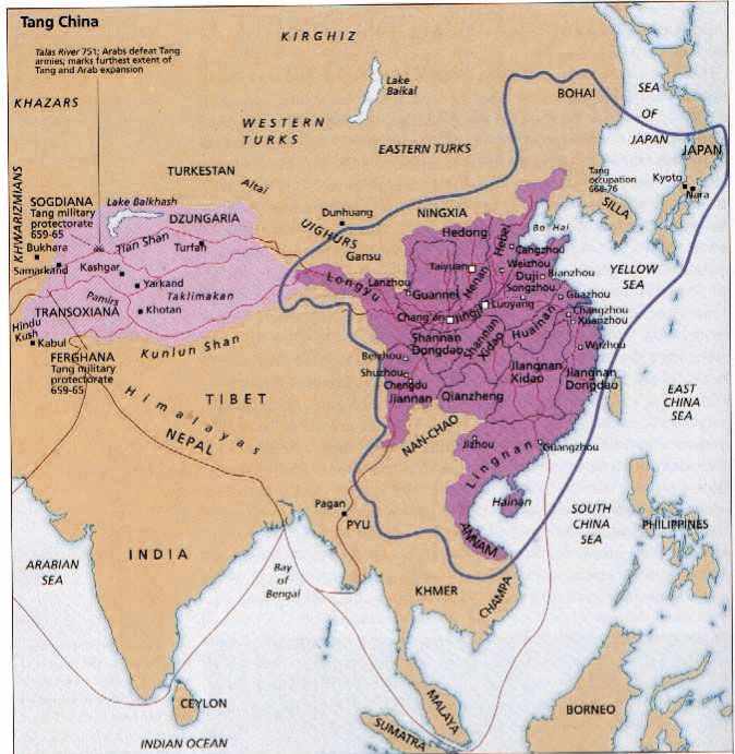 国内国外，不同版本的唐朝疆域图