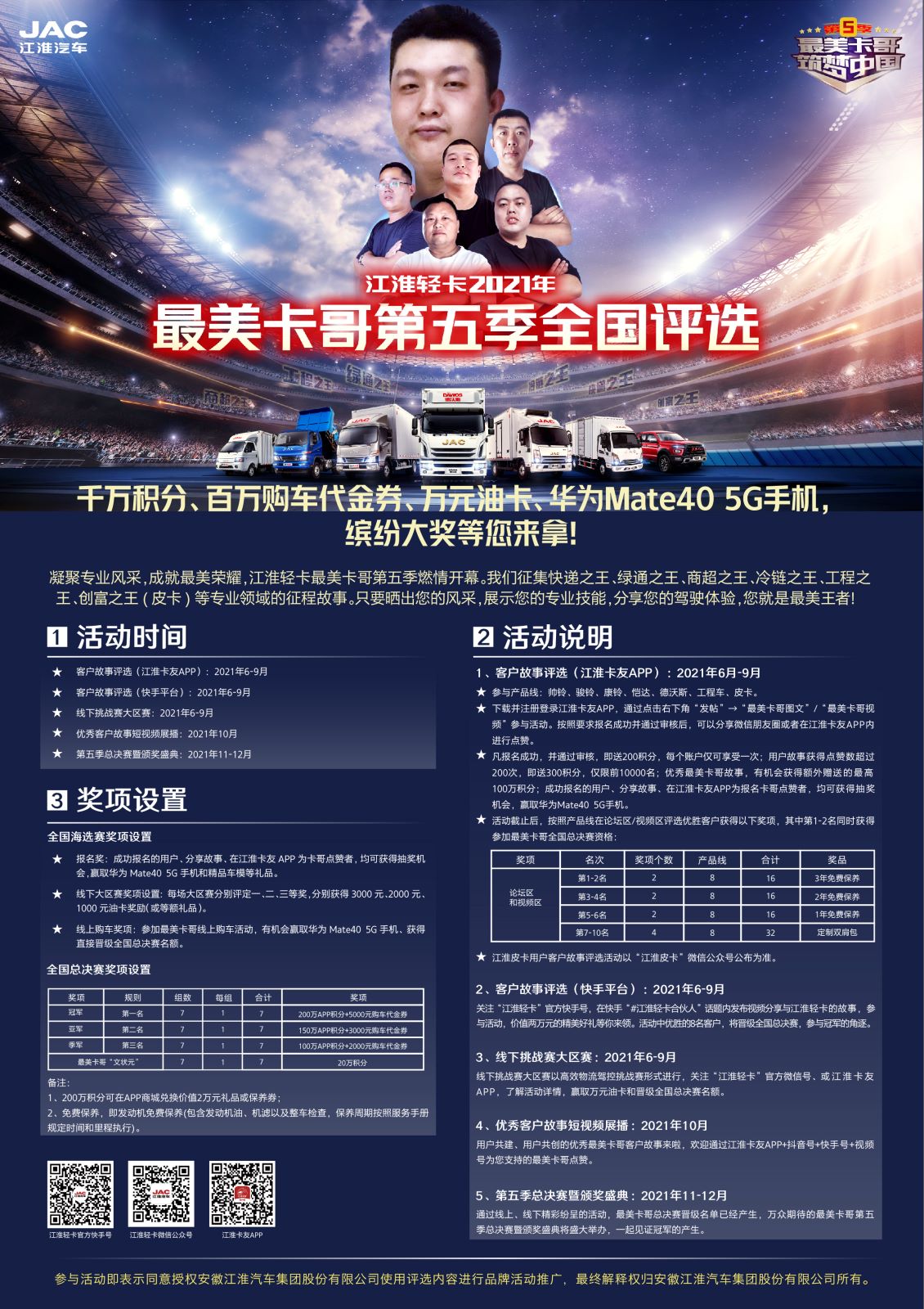 江淮轻卡2021年最美卡哥第五季全国评选火爆来袭