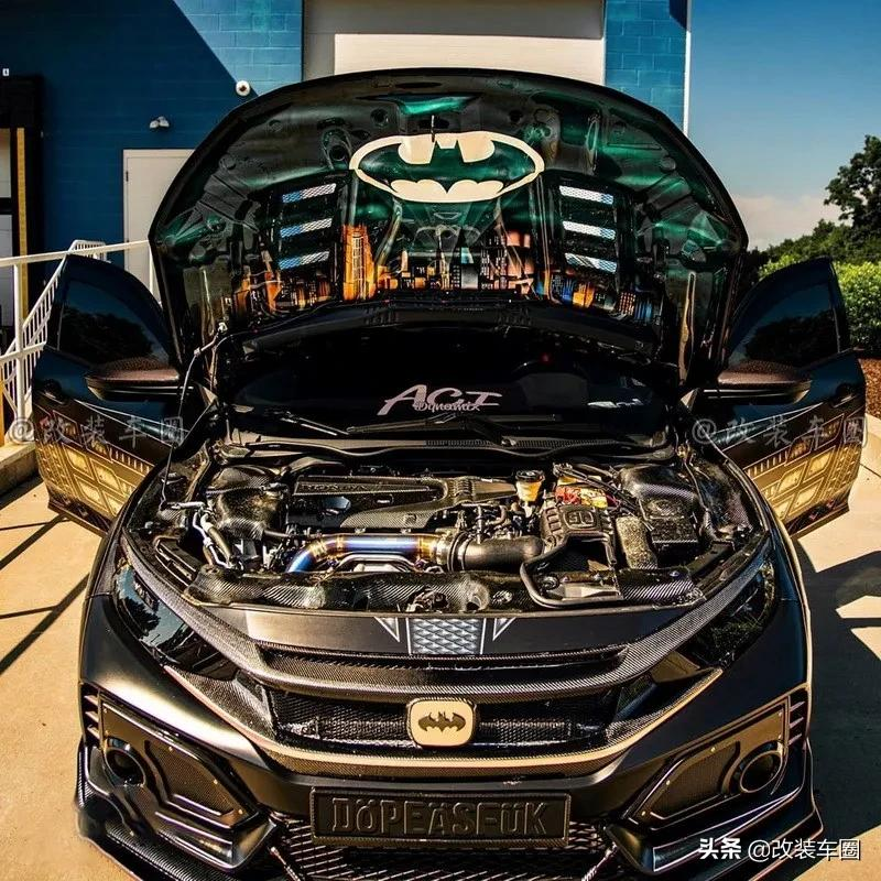 思域fk8最花哨外觀 蝙蝠車 樣式正義聯盟的化身 改裝車圈 Mdeditor