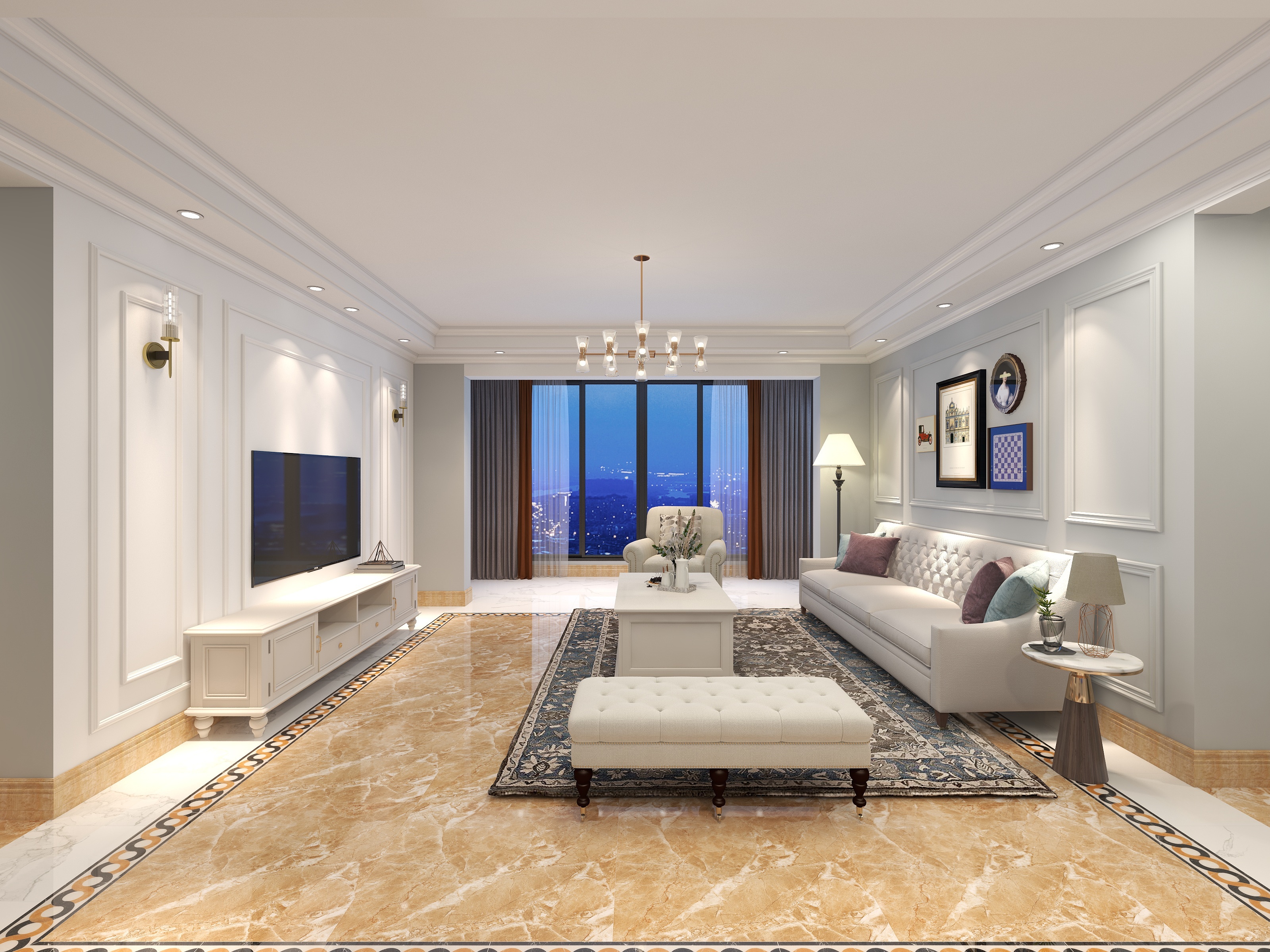 贵阳精装房改造,碧桂园142㎡美式软装,营造烂漫缤纷质感