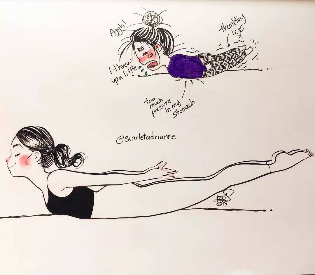 超可爱哒，一组“超写实”的简笔画，练瑜伽的你