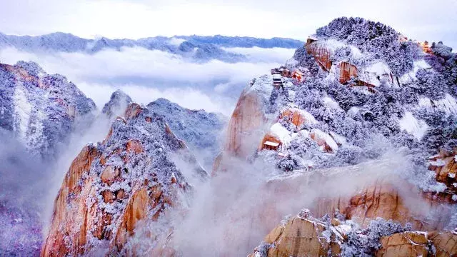 Mount Hua of ｜ of big beautiful Shaanxi and snow meet to be gotten the better of however the world countless