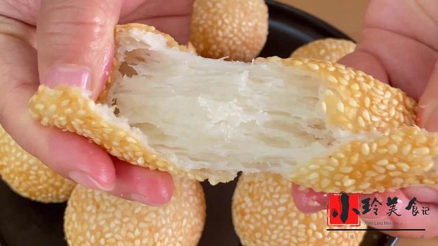 自己在家也能做糯米麻團，外酥裡糯，不開裂不回縮，童年的味道