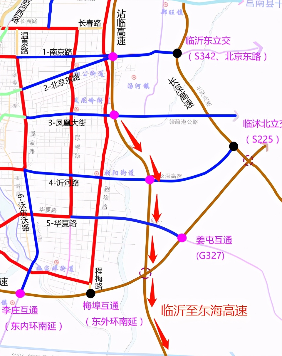 g2京沪高速组成的西线和由g25长深高速组成的东线之间,形成纵贯山东省