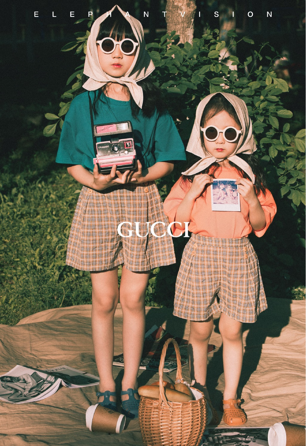 小山竹兒童節攜妹妹拍時尚大片，姐妹倆同框凹造型，又美又傲嬌