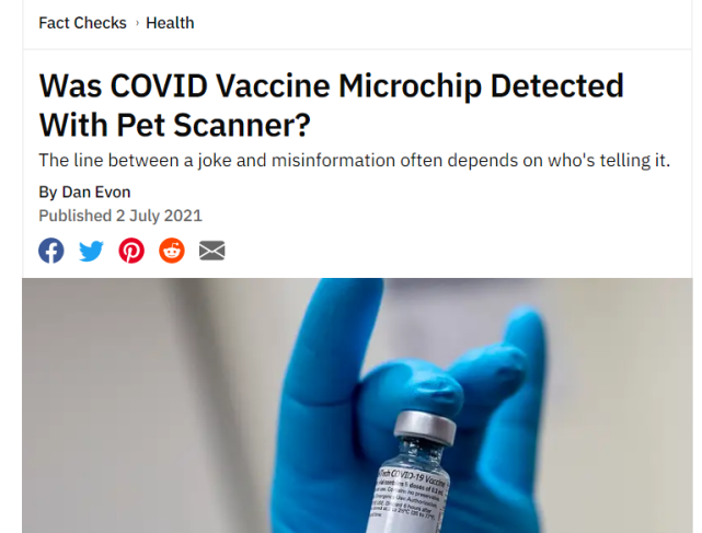 新冠疫苗在显微镜下观察含有微芯片？不实信息