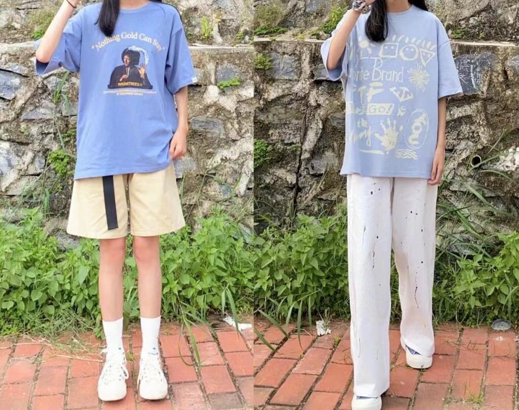 时髦个性的“印花T恤”，夏天这样穿才好看！让你告别路人感