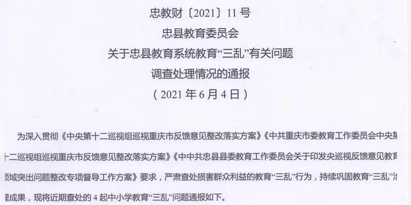 重庆忠县石宝中学让捐赠方入校推荐购买平板电脑收取资料费被查处