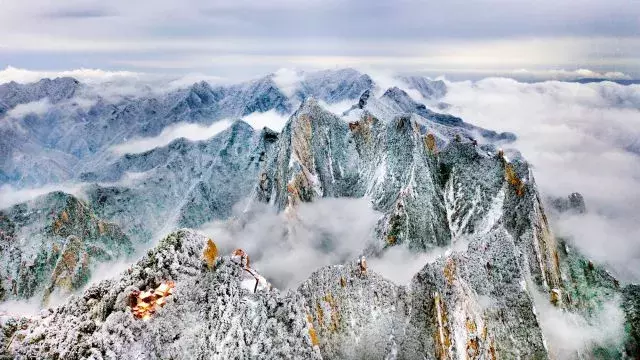 Mount Hua of ｜ of big beautiful Shaanxi and snow meet to be gotten the better of however the world countless