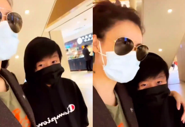 謝振軒繼承謝霆鋒習慣，陪謝振南出門髮型凌亂，卻幫張柏芝提包