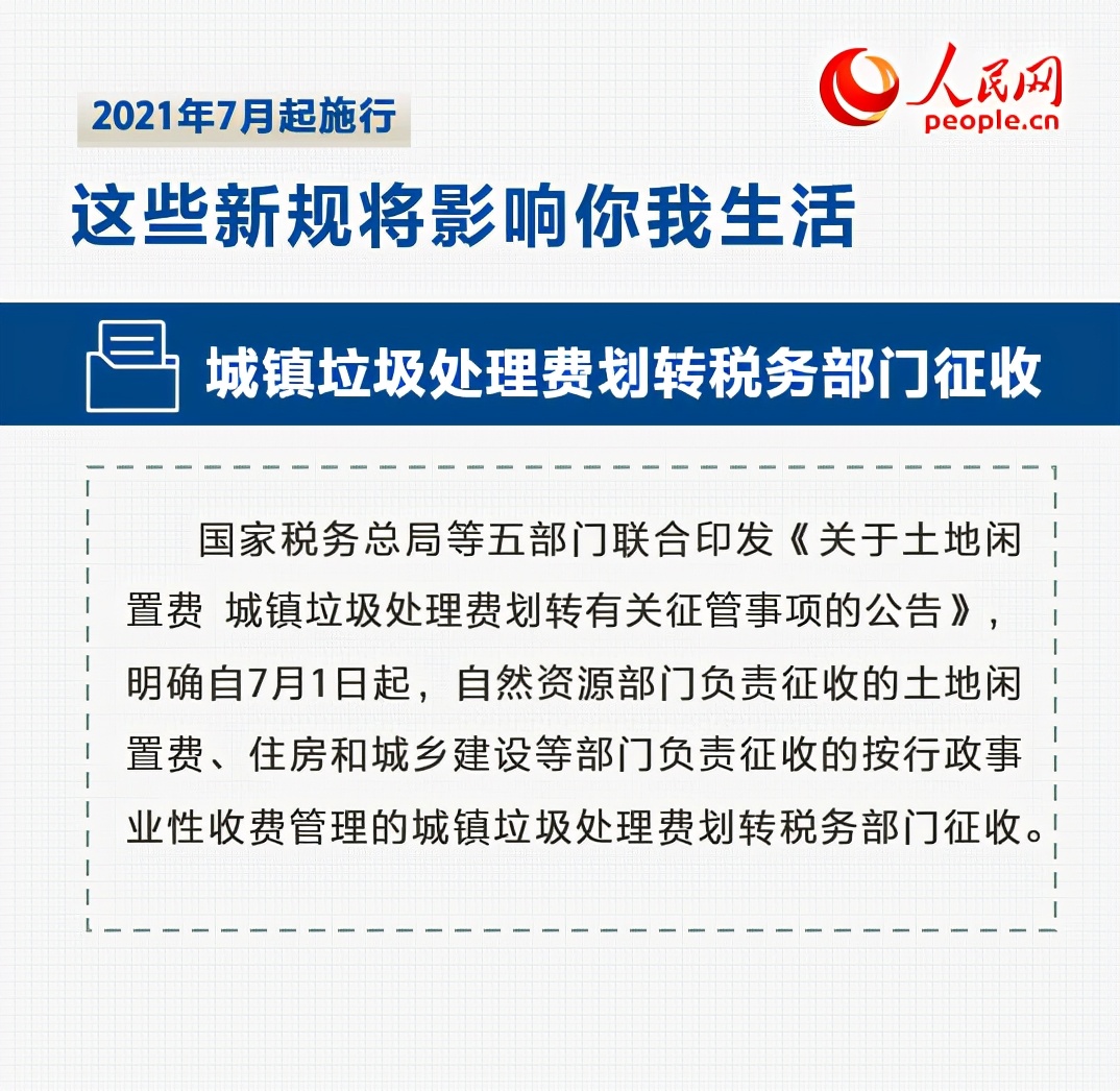 这些新规7月起实施 将影响你我生活