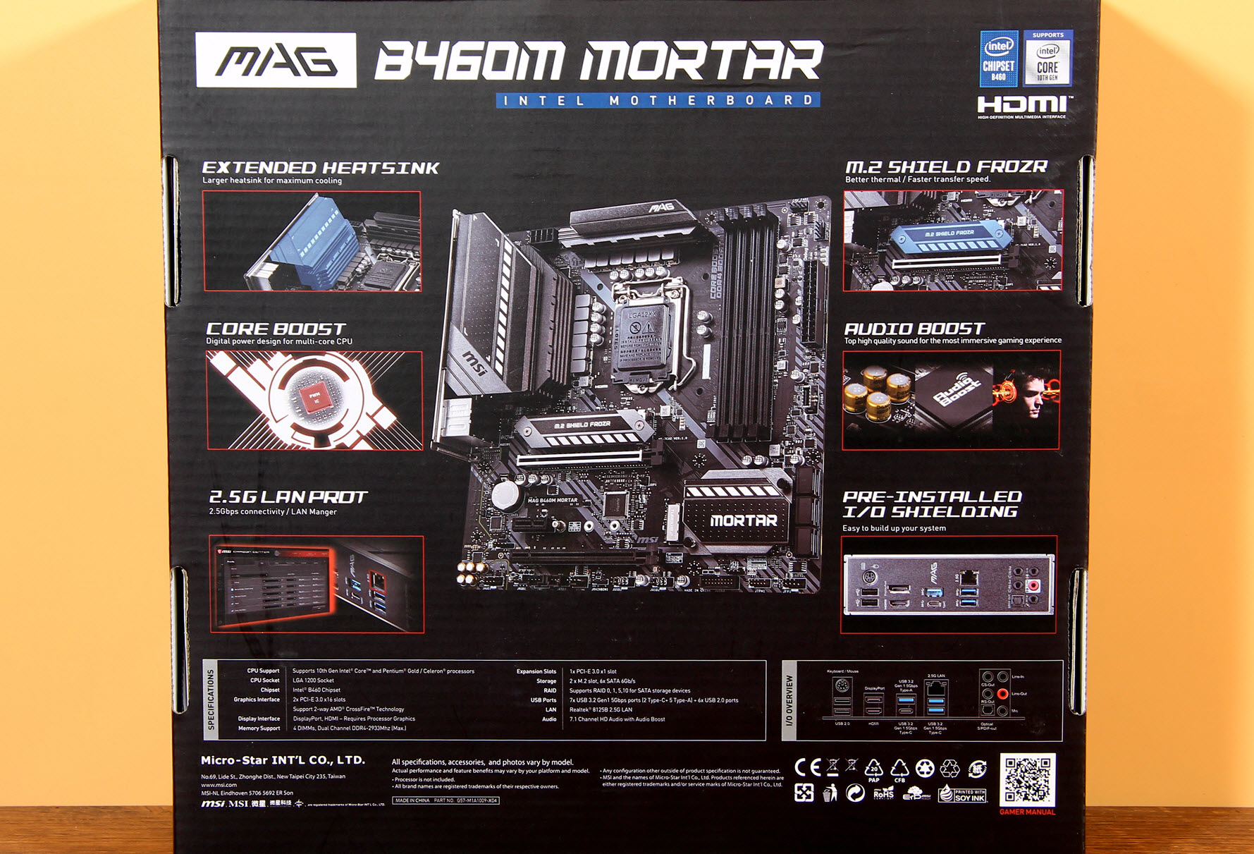 i3-10100配什么主板好？微星MAG B460M MORTAR迫击炮