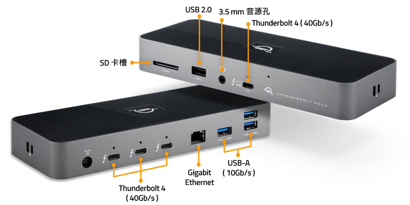 OWC Thunderbolt Dock 支持雷电3 Mac和雷电4 PC为您增加更多雷电接口