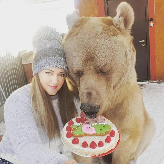 这对夫妇收留棕熊26年，棕熊无以为报，生个儿子