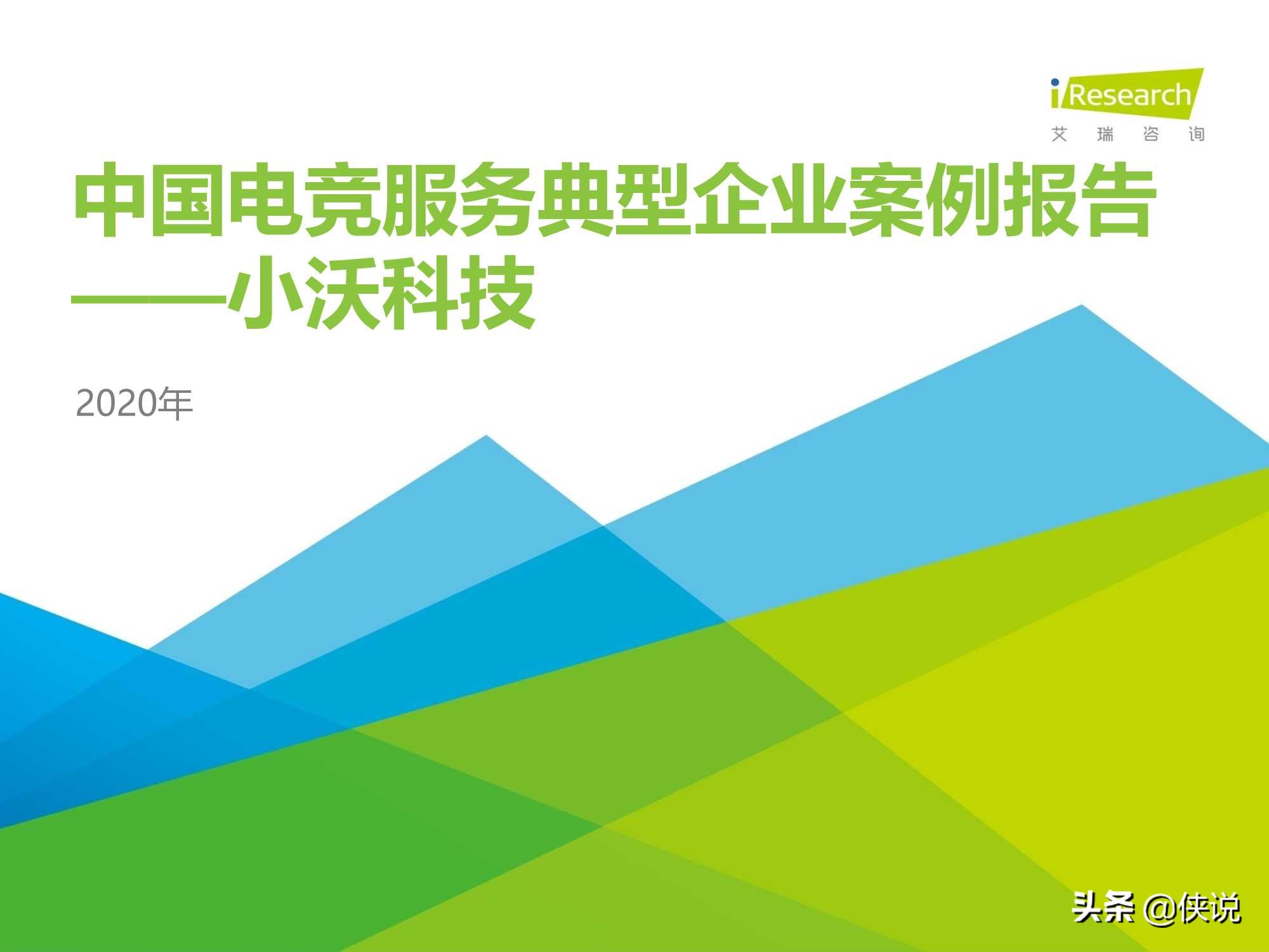 2020年中国电竞服务典型企业案例报告（艾瑞）