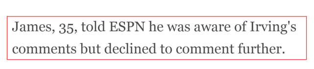 歐文言論引熱議！ 詹皇拒絕正面回應，隊友：讚美一人無需攻擊他人