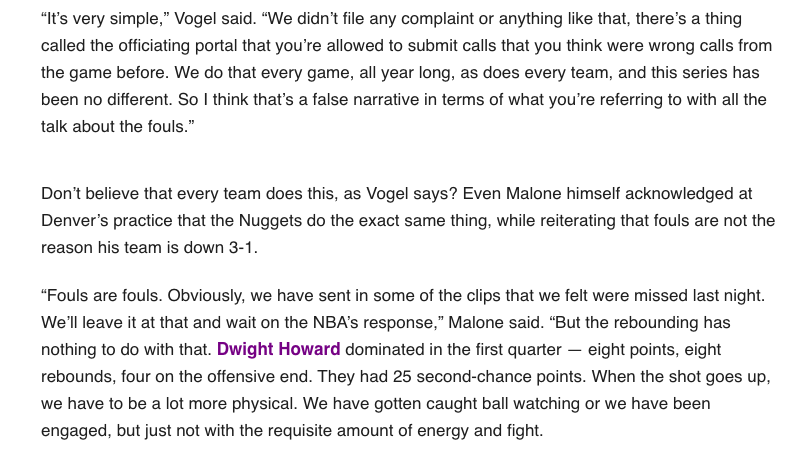 聯盟指使裁判控制比賽？美媒怒了！沃格爾表示如果不滿可以去舉報，馬龍認為裁判不是輸球原因！-黑特籃球-NBA新聞影音圖片分享社區