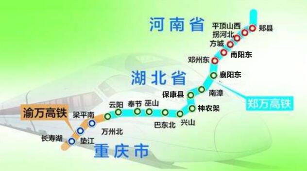 一条高速铁路长1063千米，连接两大重量级城市——郑州和重庆