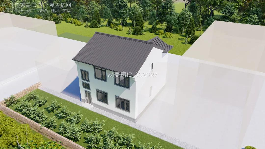 两边都是邻居怎么建房?这套新中式别墅设计师处理的不错
