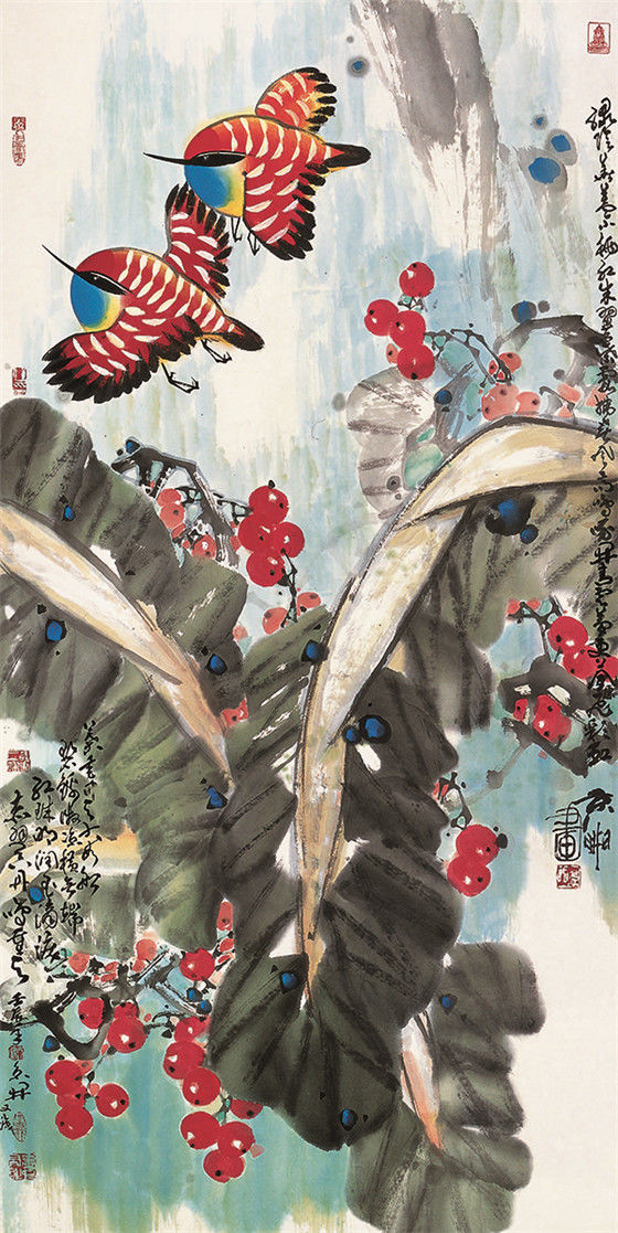 中国当代名家画集—开宗立派，独领风骚！京开现代彩墨花鸟《一》