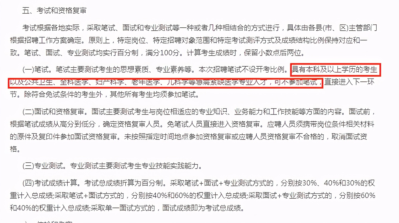 湖北基层医疗千人岗位，学历要求“太秀”：本科免笔试