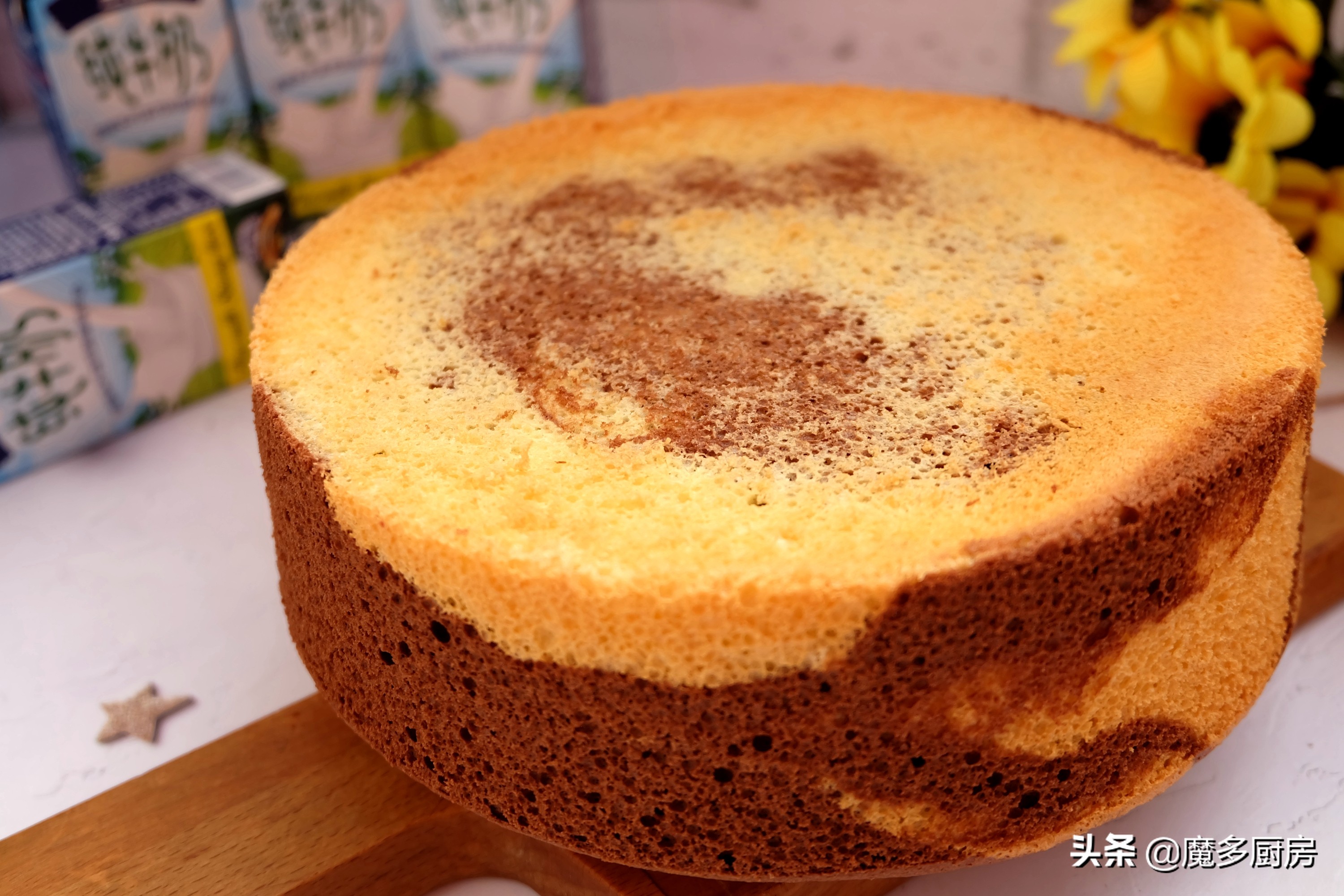 這個蛋糕做法好，無油低糖配方簡單實用，兩種顏色好看又好吃