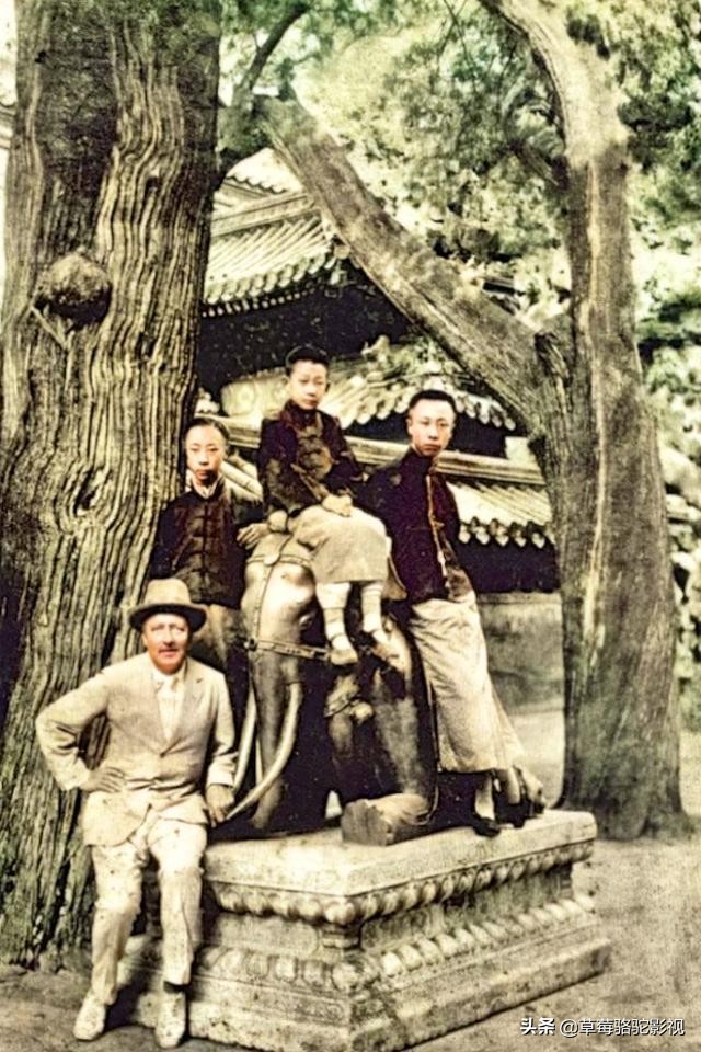 珍贵影像：1920年彩色罕见老照片，溥仪和他皇亲贵族们