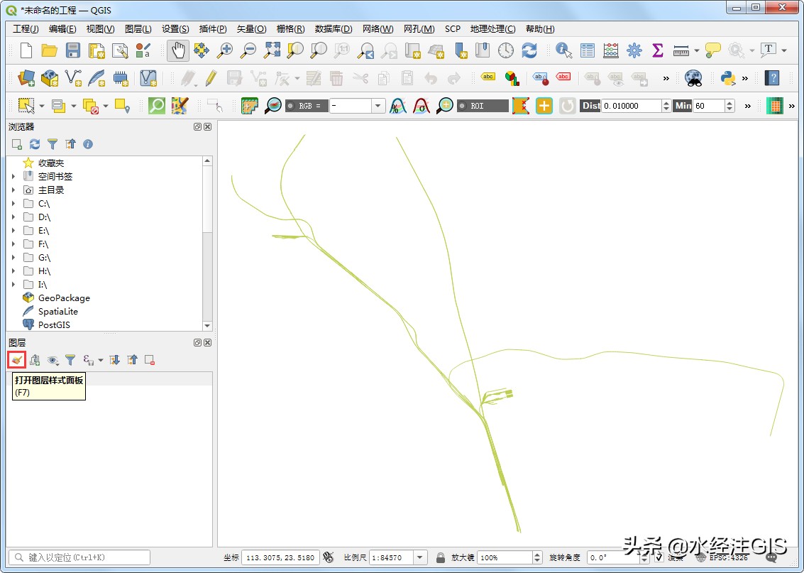 ������QGIS�������ߵ���·���ͷ��ŵķ���