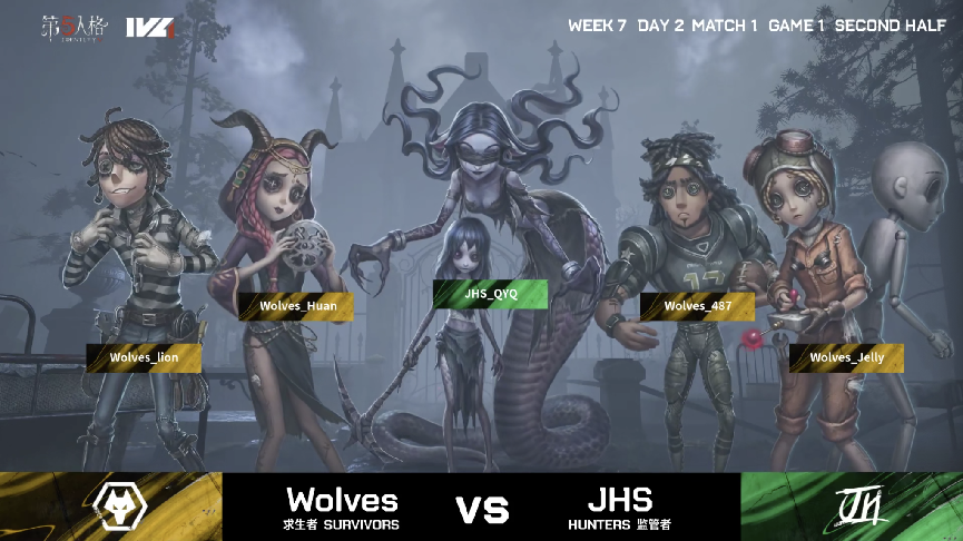 第五人格2021IVL夏季赛常规赛Wolves vs JHS 第一局