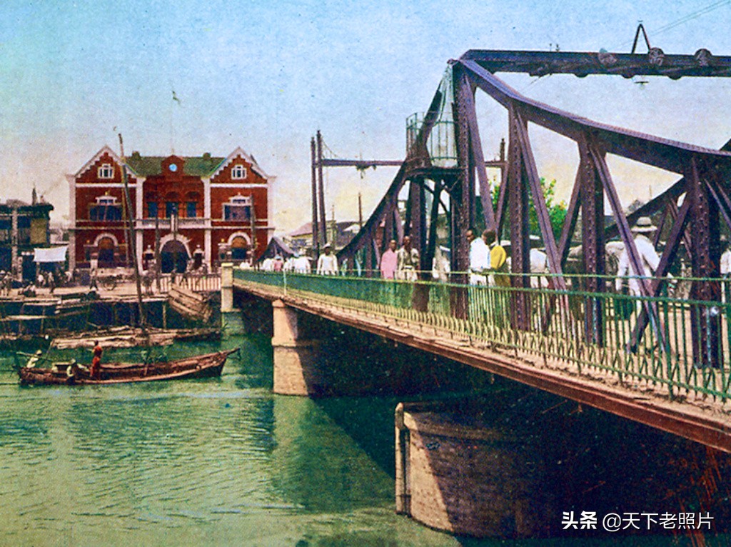 1930年代的天津彩色老照片 彼时的金汤桥李公祠北宁公园
